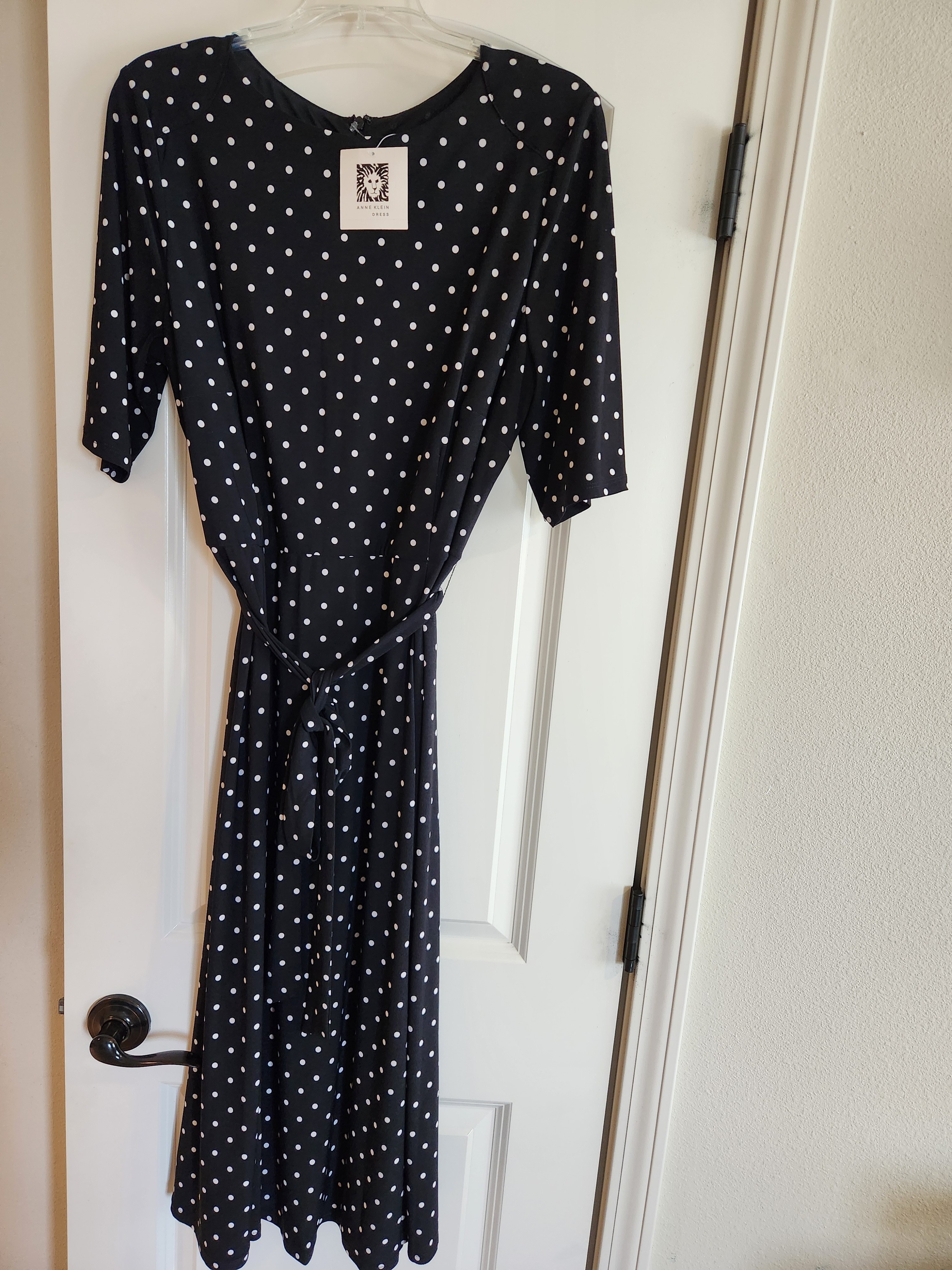 Polka Dot New Anne Klein Dress - Black & White